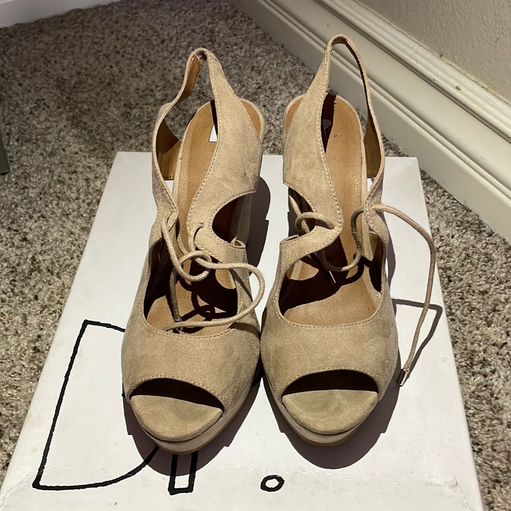 Tan Suede heels